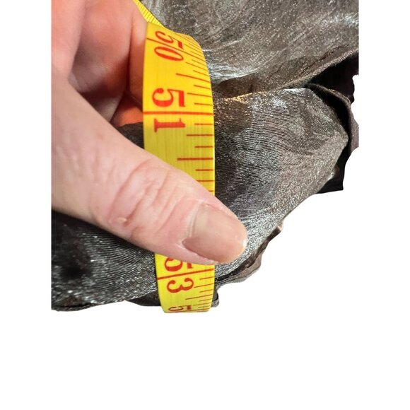 Adrianna Papell Ruched Metallic Gown Dress Size 8 Mermaid Retro Glam Fairy Goth - Picture 8 of 9